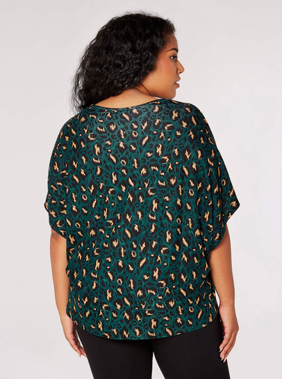 Curve Brushed Cheetah Batwing Top