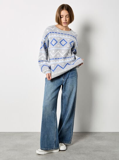 Chevron Geometric Retro Jumper