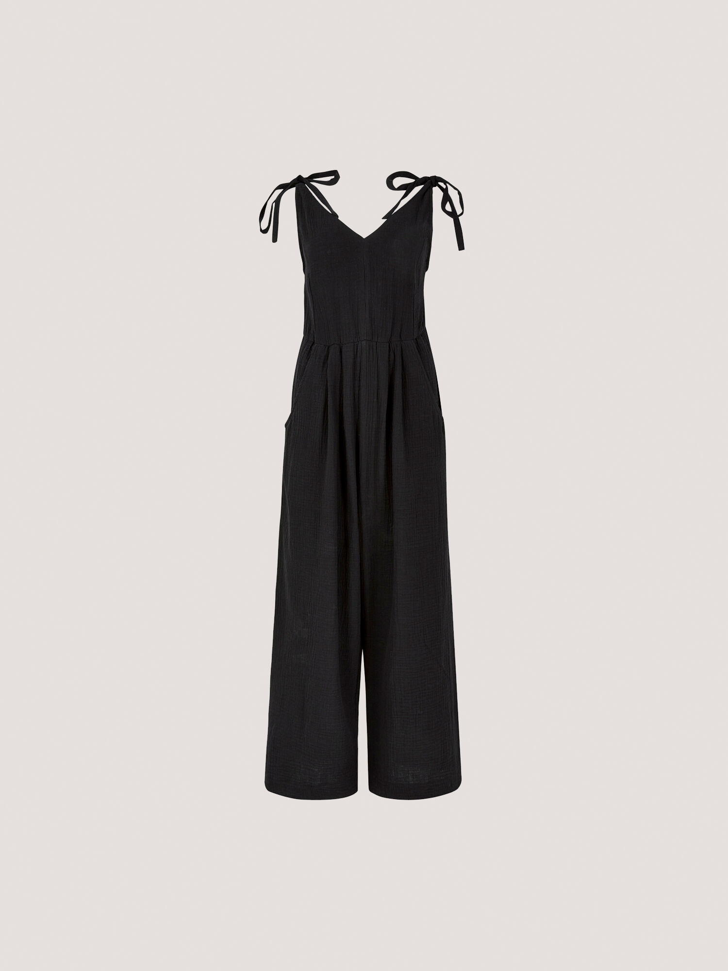 美品　AMERI CLOUDY PYTHON TOP Textured Cotton Wide Leg Jumpsuit | Apricot Clothing