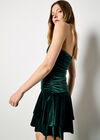 Velvet Bandeau Mini Dress, Green, large