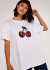 Cherry T-Shirt, Weiß, groß