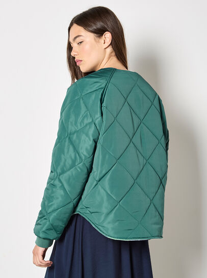 Reversible Check Fleece Quilted Jacket