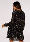 Foil Star  Smock Dress, Black, large