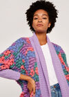 Wool Mix Knit Cardigan, Lilac, large
