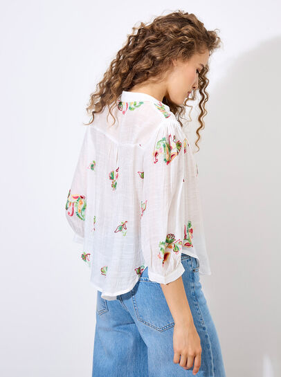 Floral Paisley Embroidered Blouse