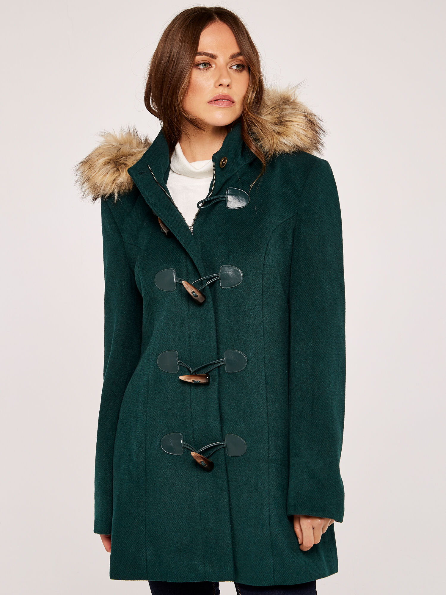 Faux fur duffle coat clearance
