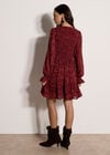 Paisley Chiffon Mini Dress, Burgundy, large