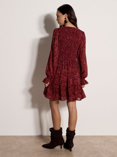 Paisley Chiffon Mini Dress