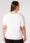 T-shirt Curve Love Logo, blanc, grand