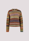 Chunky Knit Tonal Stripe Jumper, Orange, large