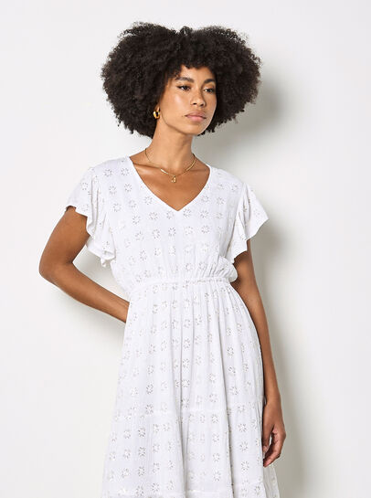 Sequin Floral Embroidered Mini Dress