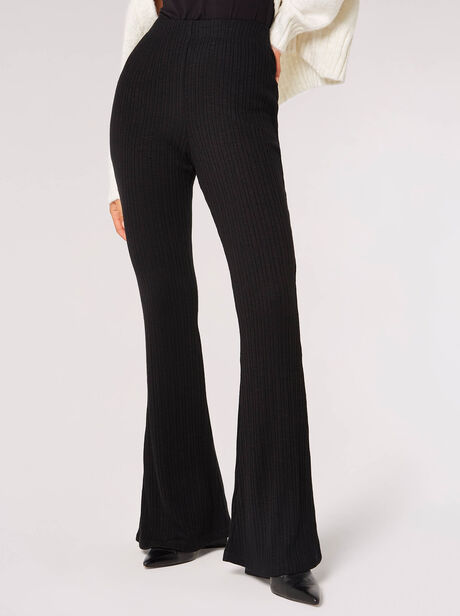 Ribbed Flare Trousers