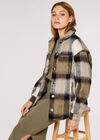 Soft Check Shacket, Stone, large