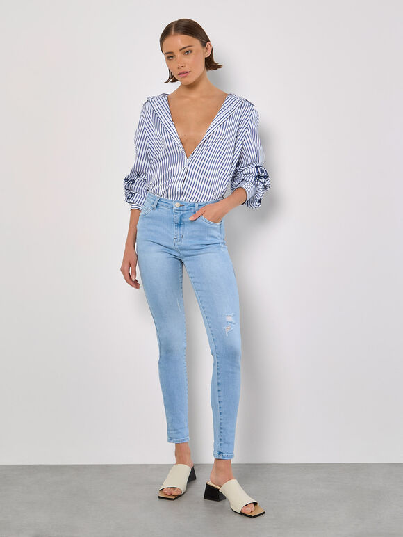 Sienna High Waist Skinny Jeans, Sky Blue, large