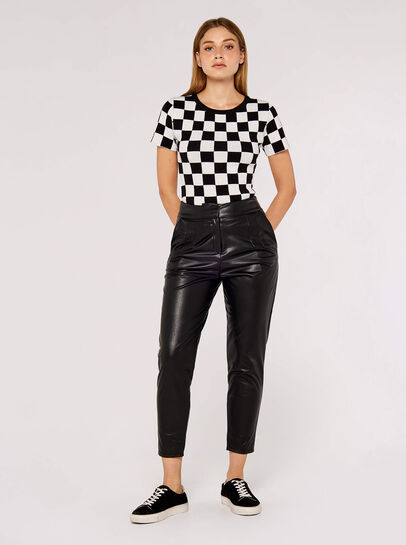 Chequered  Knit Top