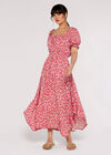 Sarasa Milkmaid Midi Dress, Pink, large