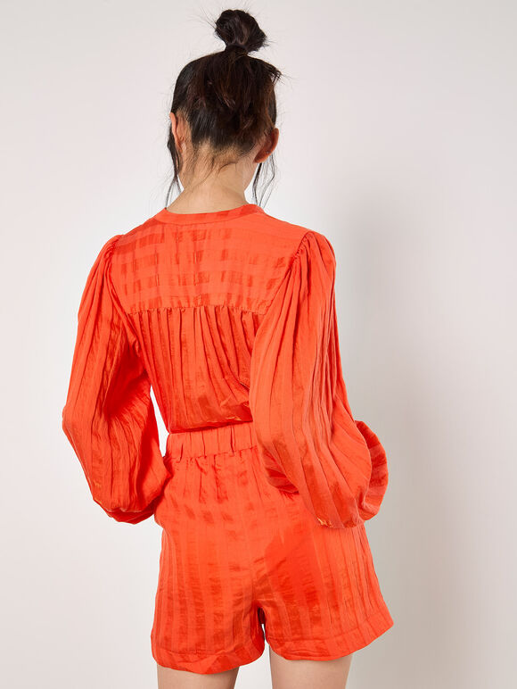 Self Stripe Shorts, Orange, large