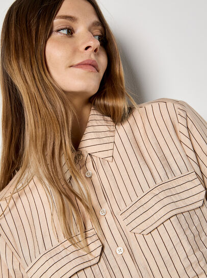 Pinstripe Boxy Shirt