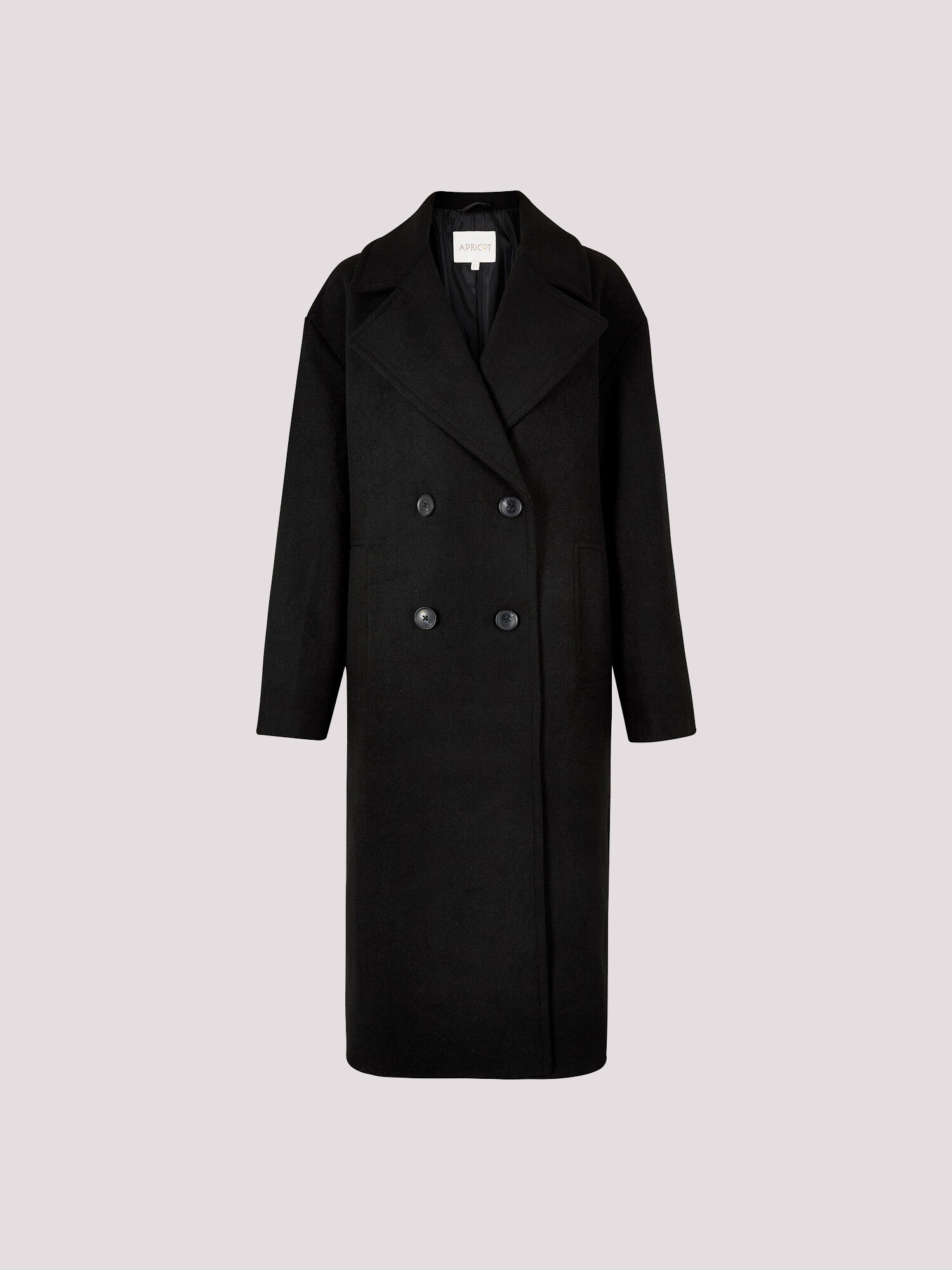 ◆DEINET◆ DOLLY OVERFIT HALF COAT IN BLACK KDCEA4WB211 black-double-breasted-trench-