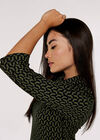 Cowl Neck Mini Dress, Green, large