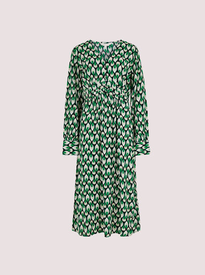 Teardrop Long Sleeve Midi Dress