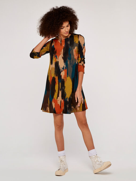 Paintstroke Dress, Mustard, large