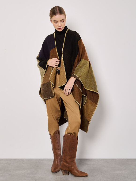 Boho Pattern Blanket Cape, Assorted, large