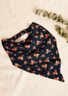 Floral Head Scarf, Navy, large
