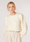 Bubble Knit Jumper, Cream, large