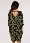 Swirl  Cocoon Dress, Khaki, large
