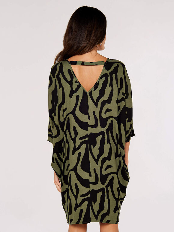 Swirl  Cocoon Dress, Khaki, large