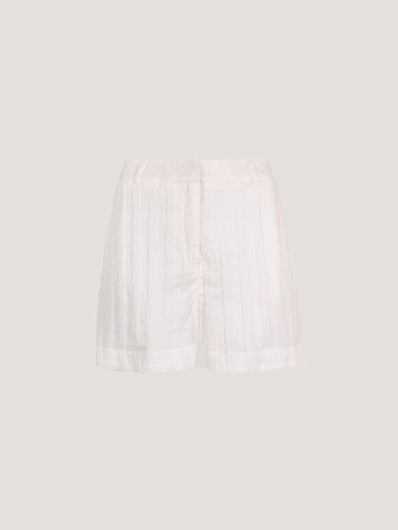 Self Stripe Shorts, White, large