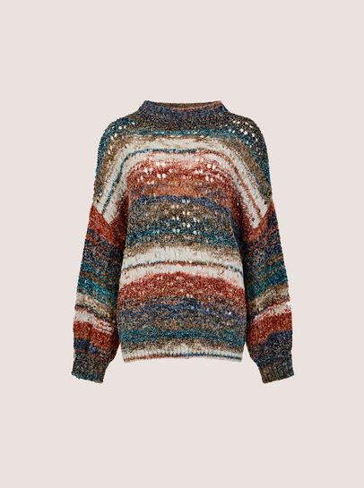 Open Knit Multi-Coloured Oversized Jumper