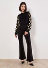 Sequin Arm Embellished Jumper, Black, large