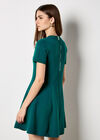 Panel Knitted A-Line Mini Dress, Teal, large
