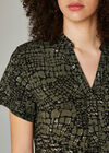Khaki Animal Print Utility Jumpsuit, Khaki, large
