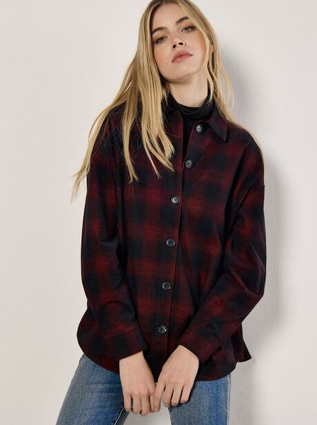 Oversized Check Corduroy Shirt