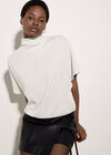 Button Back Soft Knit Top, White, large