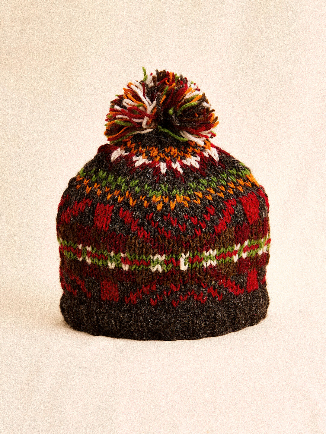 Hand-Knitted Stripe Beanie Hat