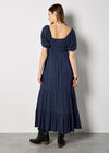 Crinkle Tiered Maxi Dress, Navy, large