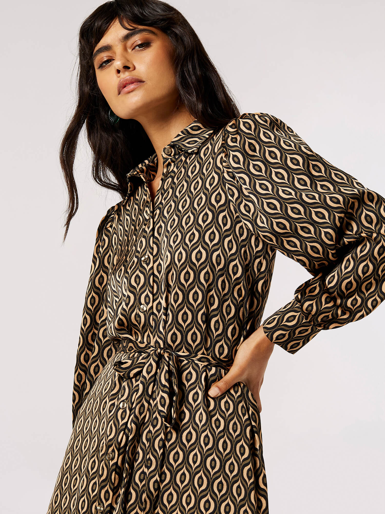 Satin shirt dress midi on sale