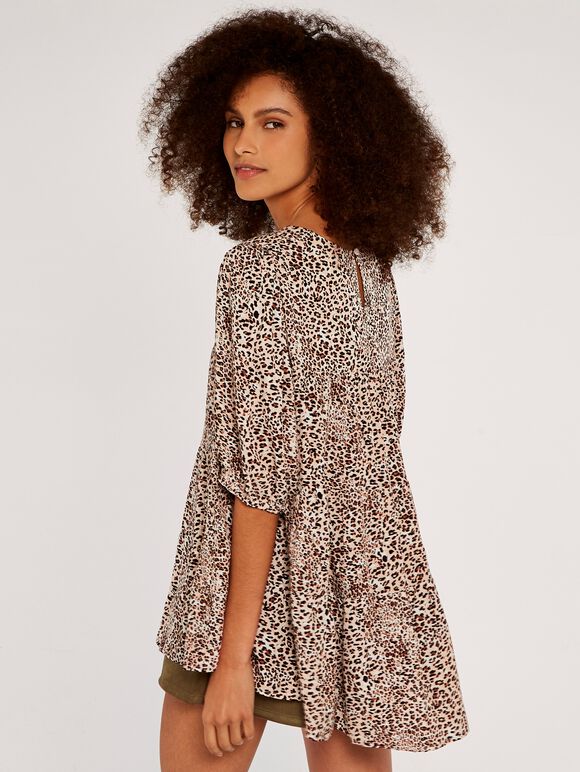 Animal Tiered Top, Cream, large