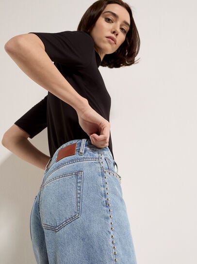 Maca Stud Straight-Leg Jeans