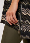 Chevron Side Zip Top, Khaki, large