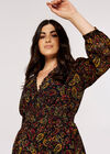Curve Paisley Smock Dress, Black, large