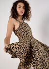 Animal Print Skater Mini Dress, Stone, large