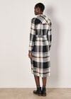 Large Check Shirt Midi Dress, White, large