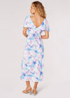 Watercolour Cape Midi Dress, Pink, large