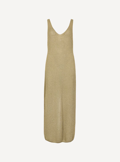 Gold Shimmer Knitted Maxi Dress