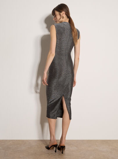 Glitter Ruched Bodycon Midaxi Dress